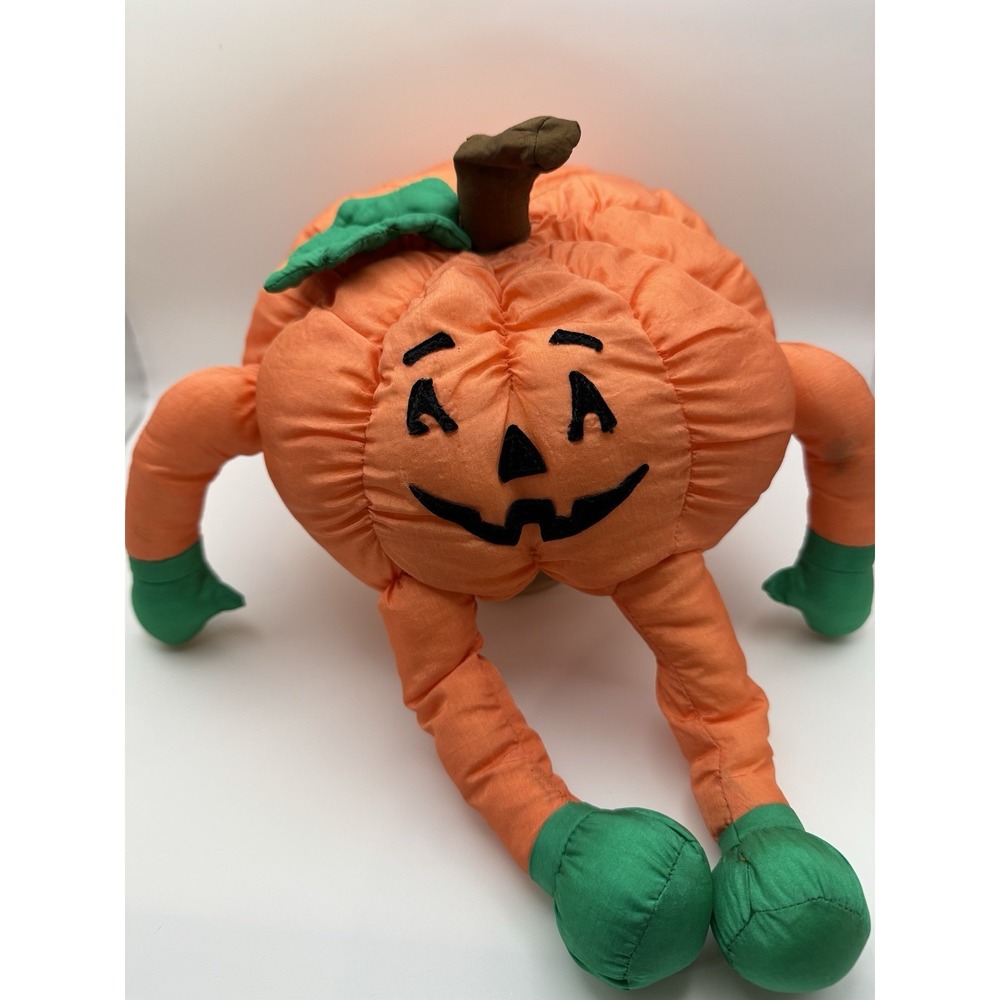 Vintage Jack O Lantern Pumpkin Stuffed Plush Halloween Parachute Nylon 1993